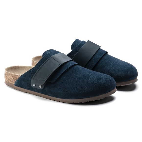 Birkenstock Nagoya Navy Suede Clogs - Picture 1 of 7